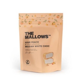 THE MALLOWS Кисло-персиковые зефирки, покрытые белым бельгийским шоколадом, 90 г