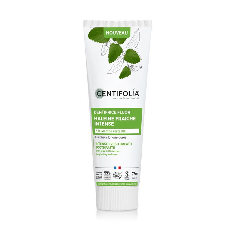 Освежающая зубная паста CENTIFOLIA Intense Fresh с фтором (1450 ppm), 75 мл