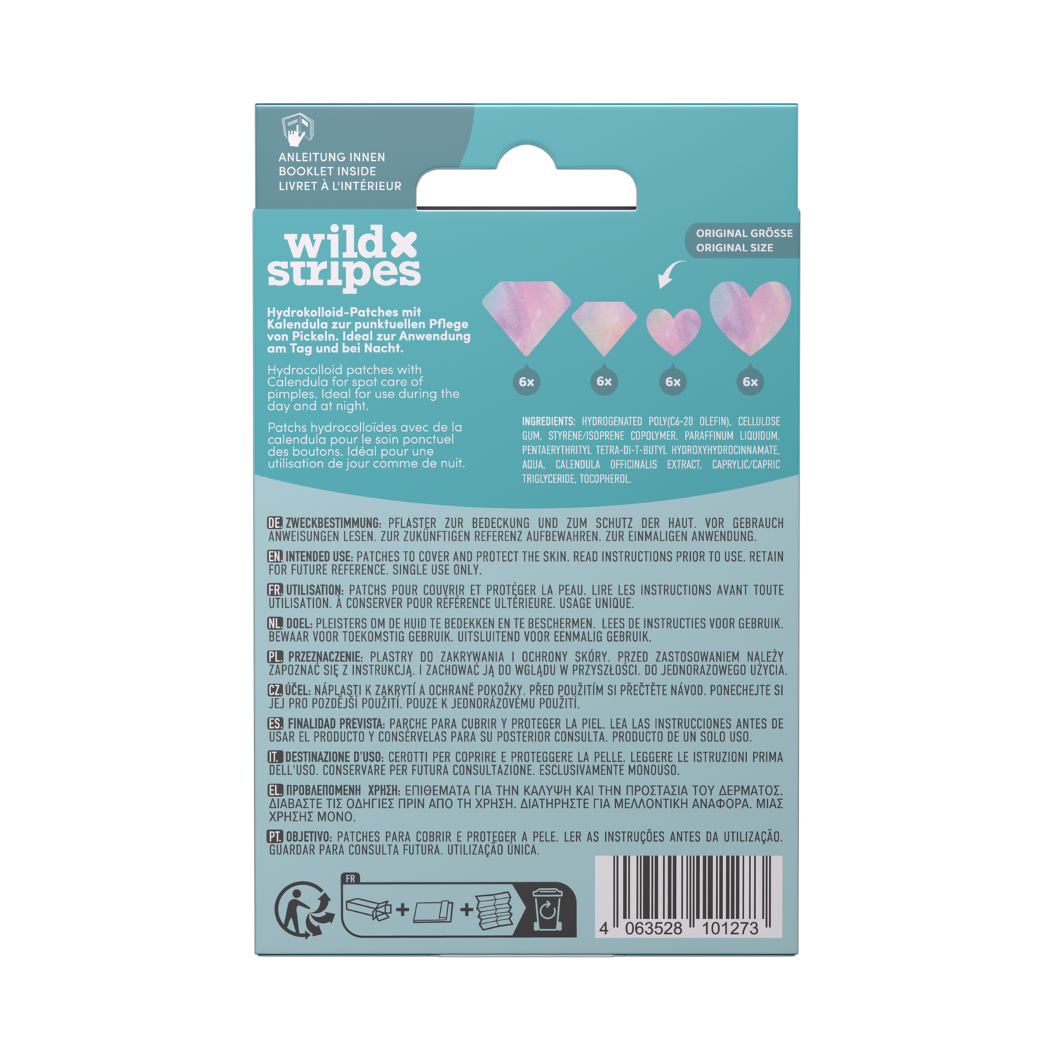 WILD STRIPES Антипрыщевые патчи Diamond Recover с экстрактом календулы и гидроколлоидным материалом, 24 шт. — изображение 5