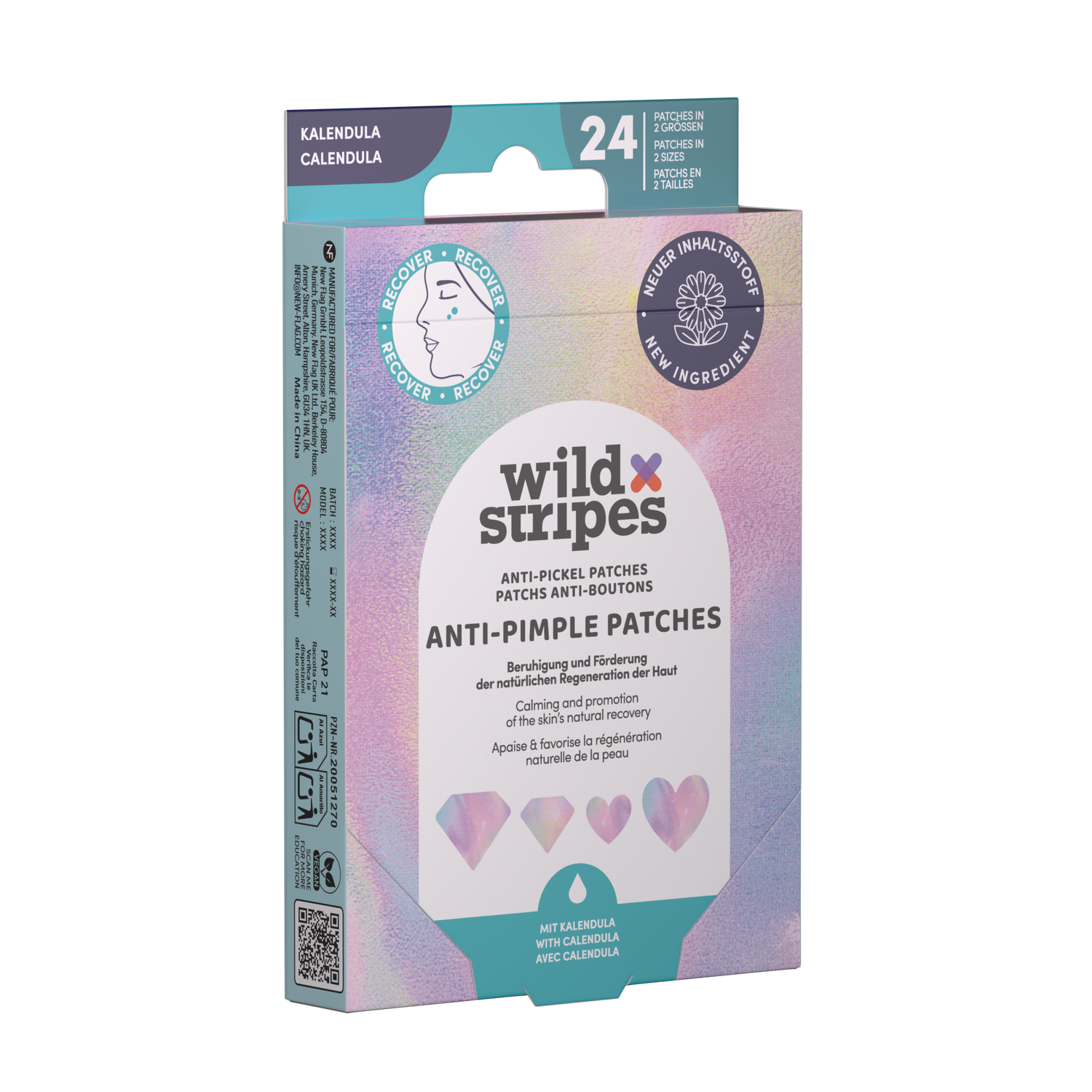 WILD STRIPES Антипрыщевые патчи Diamond Recover с экстрактом календулы и гидроколлоидным материалом, 24 шт. — изображение 7