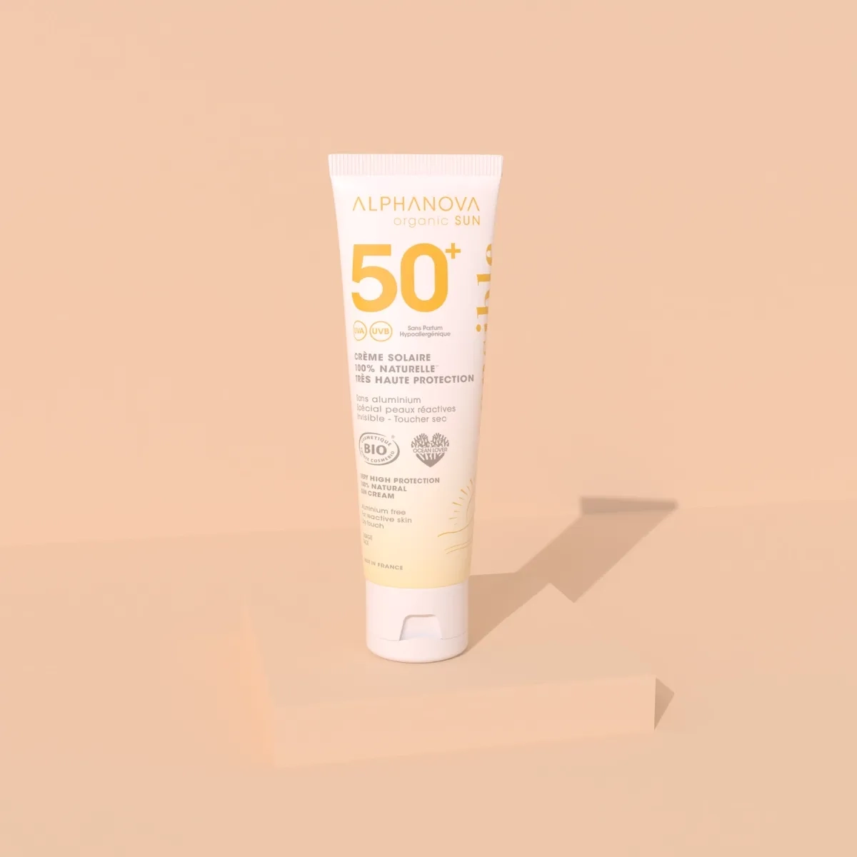 ALPHANOVA Organic Sun Sensitive SPF50+ крем для лица без отдушек для чувствительной кожи, 50 г — изображение 3