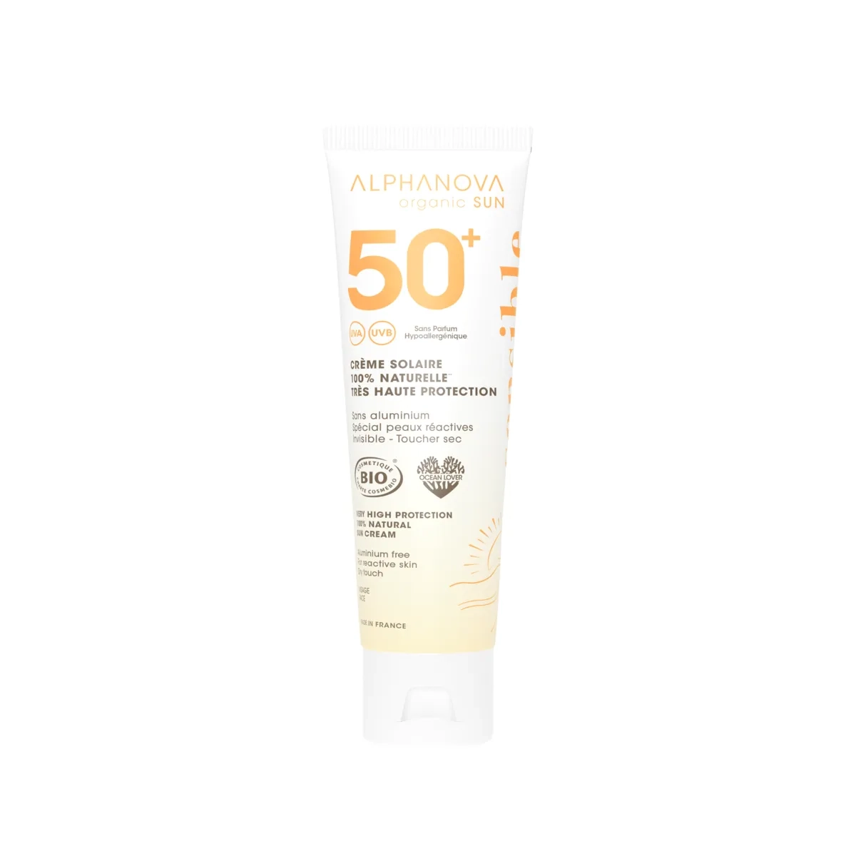 ALPHANOVA Organic Sun Sensitive SPF50+ крем для лица без отдушек для чувствительной кожи, 50 г