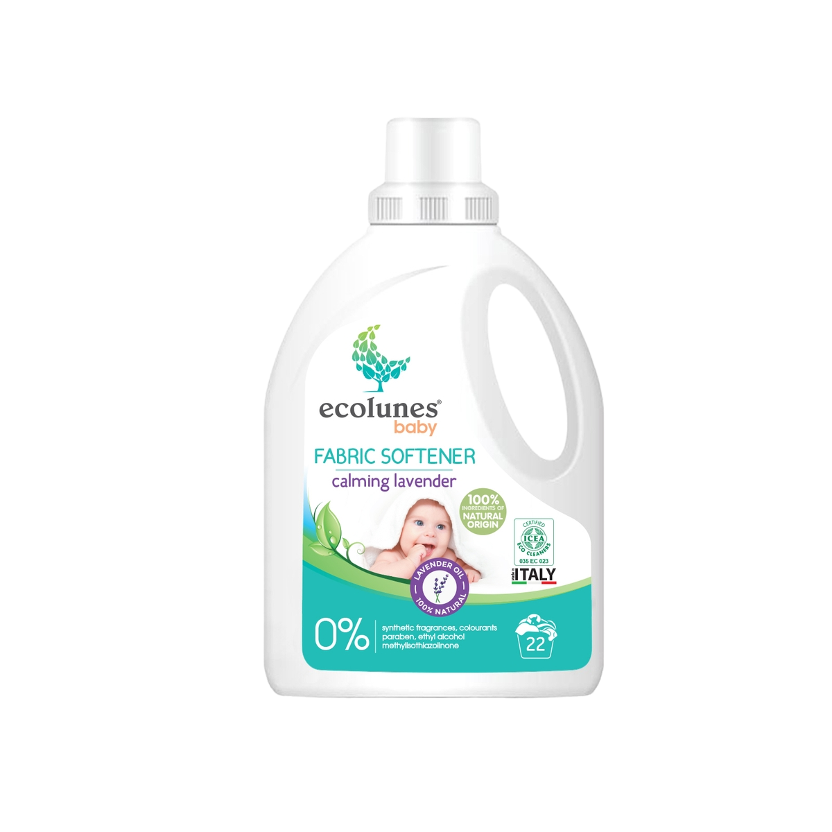 ECOLUNES Friendly органический кондиционер-ополаскиватель для белья с ароматом лаванды для младенцев и людей, страдающих аллергией, 1000 мл