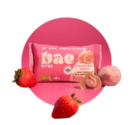BAE Organic финиковые батончики с клубничным кремом в швейцарском шоколаде, клубничный крем, 2x20 г