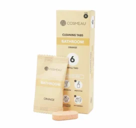 COSMEAU Чистящая таблетка с ароматом апельсина для уборки ванной комнаты и санитарных поверхностей Ванная комната, 6 шт.