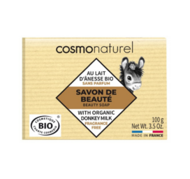 COSMO NATURAL Твёрдое мыло без отдушек с ослиным молоком и маслом ши, 100 г