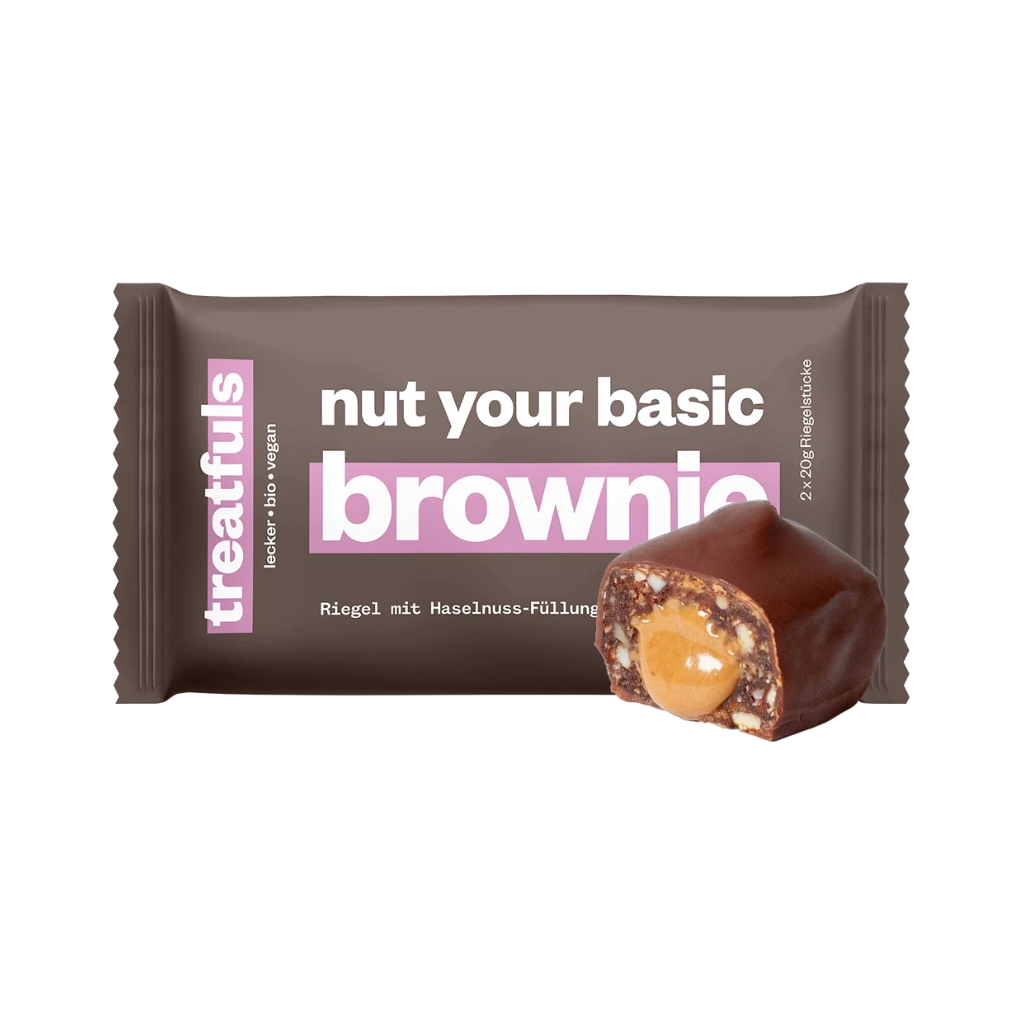 TREATFULS Батончик из тёмного шоколада с начинкой брауни Nut Your Basic Brownie, 2 × 20 г