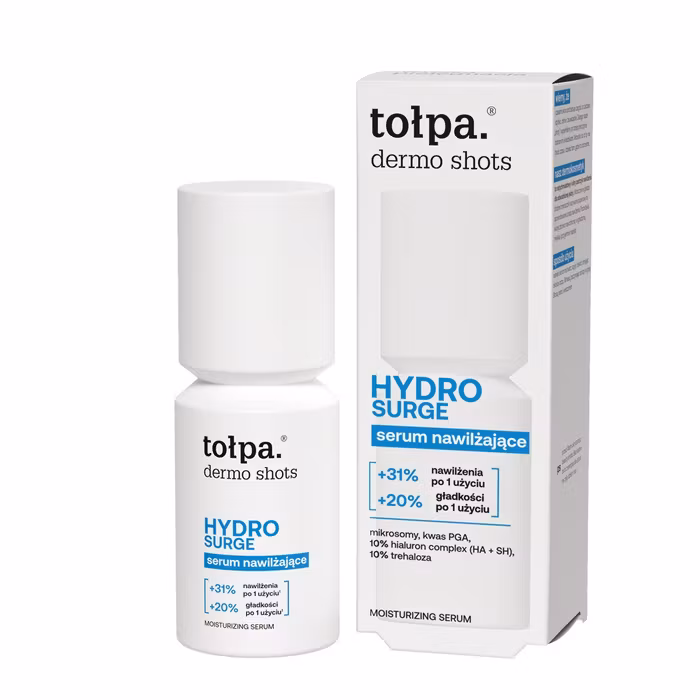 TOŁPA Dermo Shots HYDRO SURGE — интенсивно увлажняющая сыворотка для лица с гиалуроновым комплексом и трегалозой, 50 мл