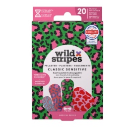 WILD STRIPES Classic Sensitive Animal Color — пластыри с анималистичным рисунком, безопасные для кожи и гипоаллергенные, 20 шт.